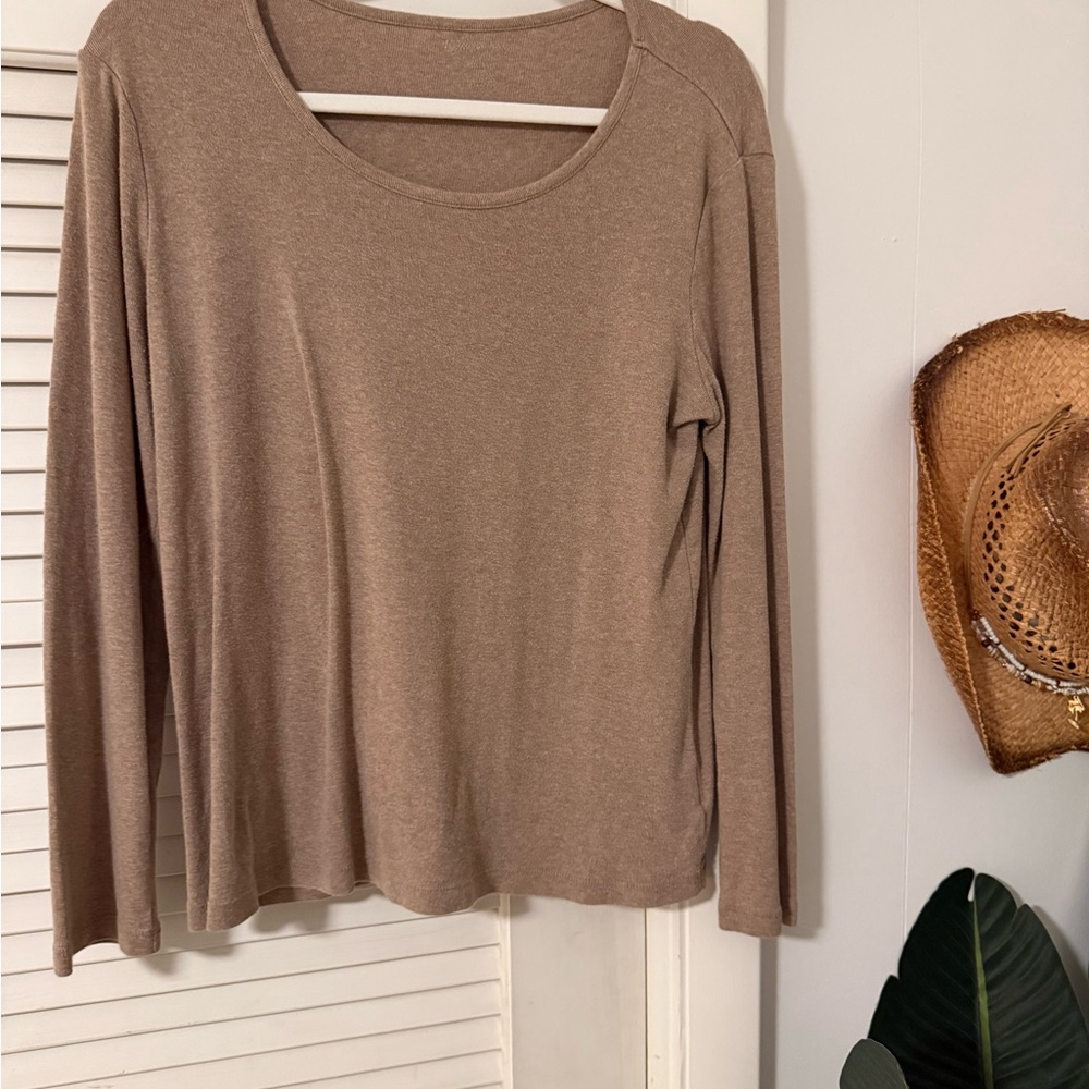 Women's Tan Long Sleeve Top